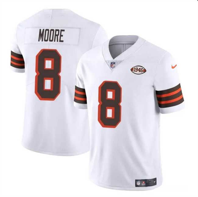 Men & Women & Youth Cleveland Browns #8 Elijah Moore White 1946 Collection Vapor Limited Stitched Jersey,We sell and wholesale Men & Women & Youth Cleveland Browns #8 Elijah Moore White 1946 Collection Vapor Limited Stitched Jersey on line form chian!